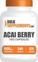 BulkSupplements.com Κάψουλες Acai Berry - Acai Berry συμπλήρωμα, για την υποστήριξη του ανοσοποιητικού, Acai Berry Extract 1000mg - Χωρίς γλουτένη, 2 κάψουλες ανά υπηρεσία, 240 Count (Pack of 1)