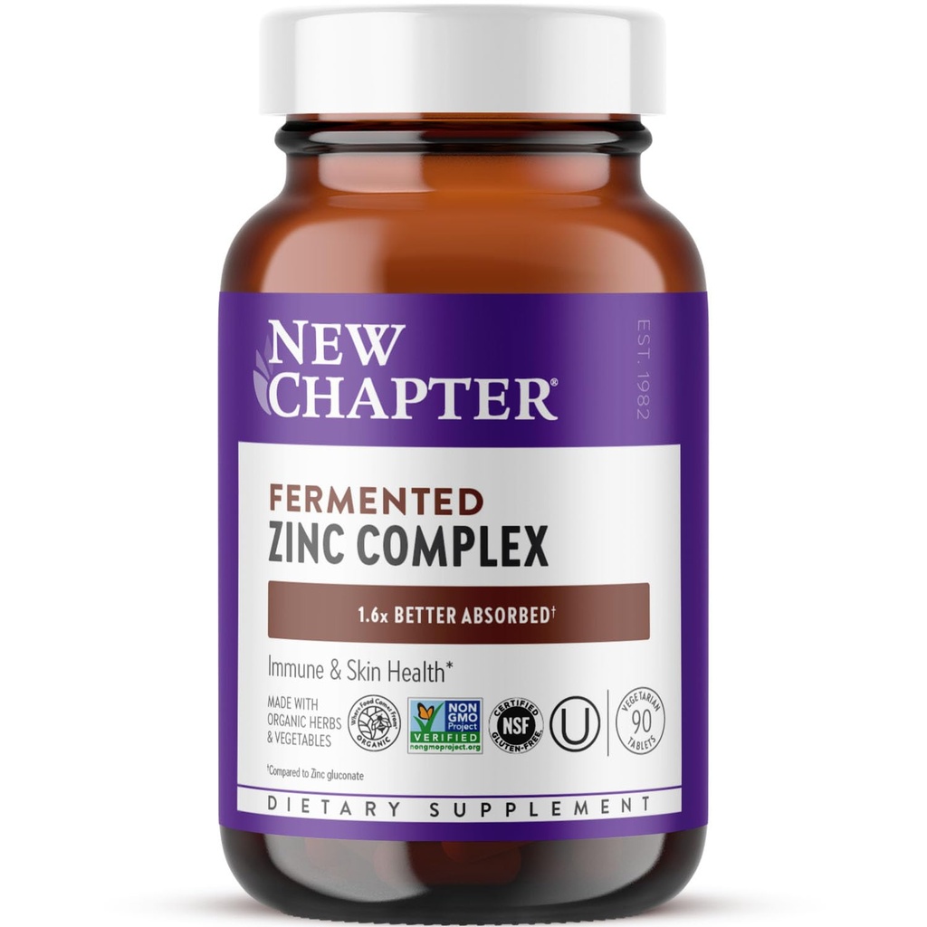 Νέο κεφάλαιο συμπλήρωμα ψευδάργυρου, Fermented σύμπλοκο ψευδάργυρου, ένα καθημερινά για την ανοσοποιητική υποστήριξη + την υγεία του δέρματος, ορυκτής-εξισορρόπησης Φόρμουλα πλούσια σε χαλκό, εύκολο να καταπιούν & Digest, 90 κόμη (3 μήνας εφοδιασμού)