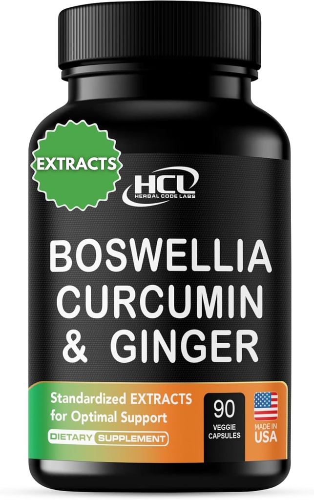 Boswellia Curcumin Ginger Extracts συμπλήρωμα – ισχυρή 95% Curcuminoids φυσικά χάπια υποστήριξης για την κινητικότητα & ευελιξία – επιπλέον δύναμη Boswelia με Turmeric Curcumin Organic Ginger συμπλήρωμα