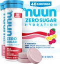 Nuun Zero Sugar Hydration Electrolyte Tablets - Magnesium, Calcium, Potassium, Chloride & Sodium, Light & Delicious Fruit Flavors, No Sugar, Gluten Free, Vegan, Mixed Berry 4 Pack (40 Servings Total)