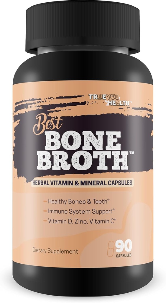 Best Broth Κάψουλες - Υγεία των οστών & Ανοσία συμπλήρωμα - Bone Broth σκόνη εναλλακτικές κάψουλες - Συμπληρώματα υγείας των οστών Γυναίκες Πάνω από 50 & Συμπληρώματα υγείας των οστών για τους άνδρες - Βιταμίνη D Οστική υγεία