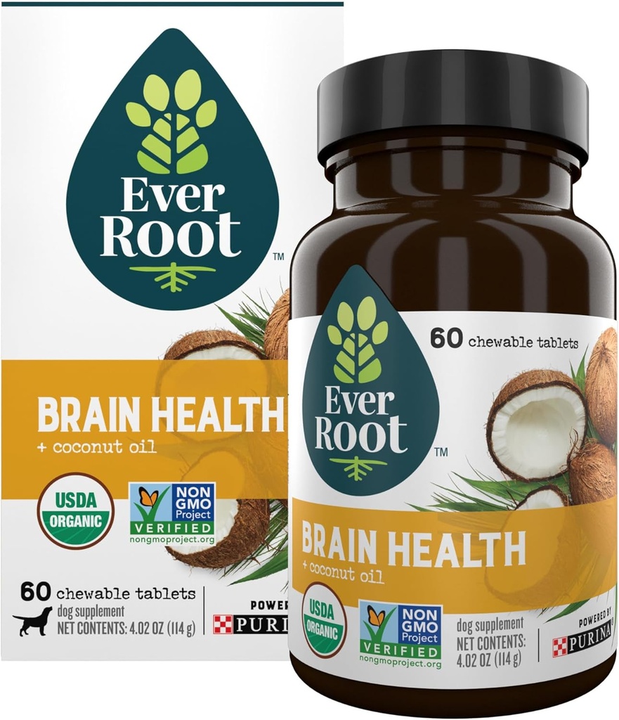 Everroot Dog Συμπληρώματα Powered By Purina Brain Health Chewable Tables with Coconut Oil - 4.02 oz. Κάνιστρο