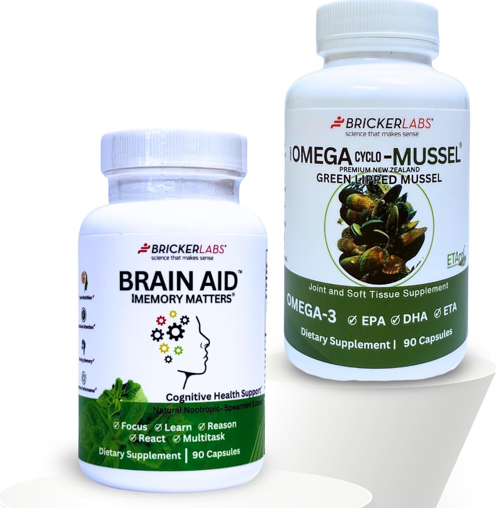 Bricker Labs Mind & Motion: Κοινή Υγεία και Γνωστική Υποστήριξη Δέσμη: Omega Cyclo - Mussel Full Spectrum Omega Κοινή Υποστήριξη και Εγκεφαλική Βοήθεια Μνήμης Θέματα Γνωστική Υποστήριξη Συμπλήρωμα,