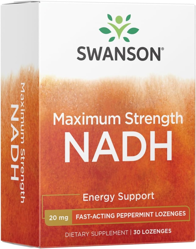 Swanson Μέγιστη δύναμη NADH - γρήγορης δράσης μέντα Lozenges για την προώθηση της υγείας του εγκεφάλου και της ενέργειας Υποστήριξη - Βιταμίνη B3 συνένζυμο για να βοηθήσει στην καταπολέμηση της κόπωσης - (30 δισκία, 20mg το καθένα) 1 συσκευασία