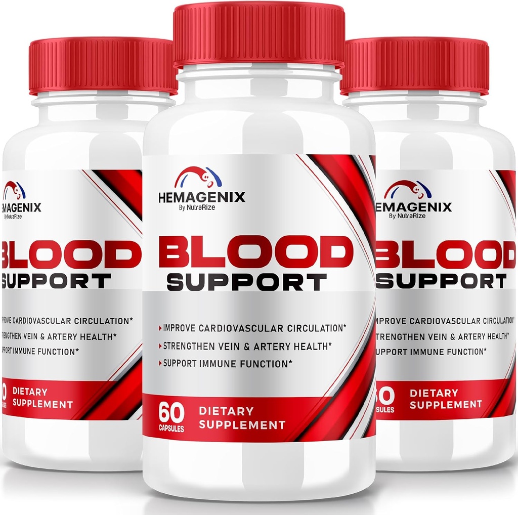 (3 Pack) Hemagenix Capsules, Hemagenix Advanced Blood Support Formula, All Natural Supplement to Maintain Healthy Levels, Extra Strength Pills for Overall Wellness, Official Reviews (180 Capsules)