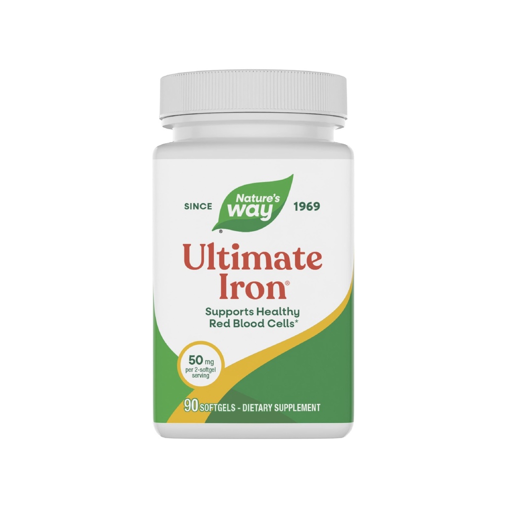Ο Δρόμος της Φύσης Ultimate Iron, Υποστηρίζει υγιή κόκκινα αιμοσφαίρια, * Υποστηρίζει Cellular Energy Production*, 50 mg ανά 2-Softgel Serving, Gluten-free, 90 Softgels (Packaging May Vary)