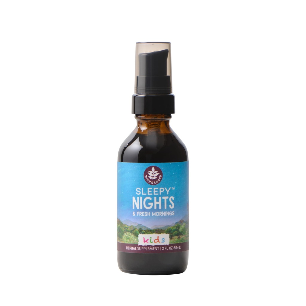 WishGarden Herbs Sleepy Nights for Kids - Όλα-φυσικά βοήθημα ύπνου Βάμμα χωρίς μελατονίνη, οργανικό συμπλήρωμα ύπνου με passionflower & Scullcap, υποστηρίζει ασφαλή και ξεκούραστο βαθύ ύπνο, 2oz