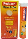 Orange Flavored Redoxon Effervescent Vitamin C Tablets with Zinc 20 ct