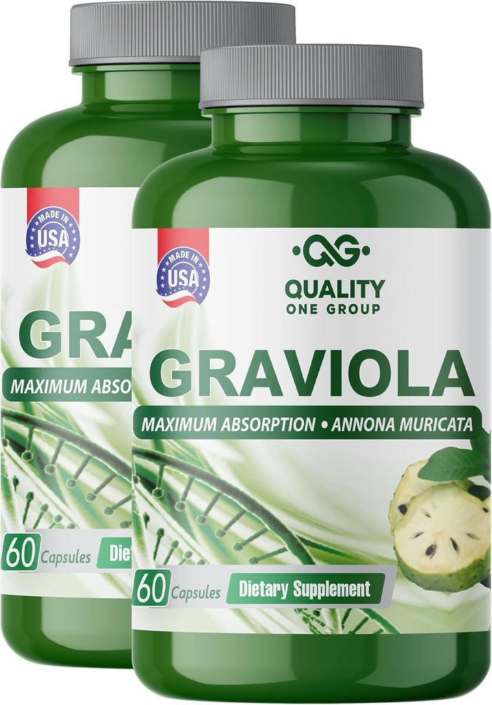 GRAVIOLA MAX - Graviola Extract Supplement - Soursop (Annona muricata) -Immune System Booster & Antioxidants in Each Capsule of Pure Graviola (2 Units)