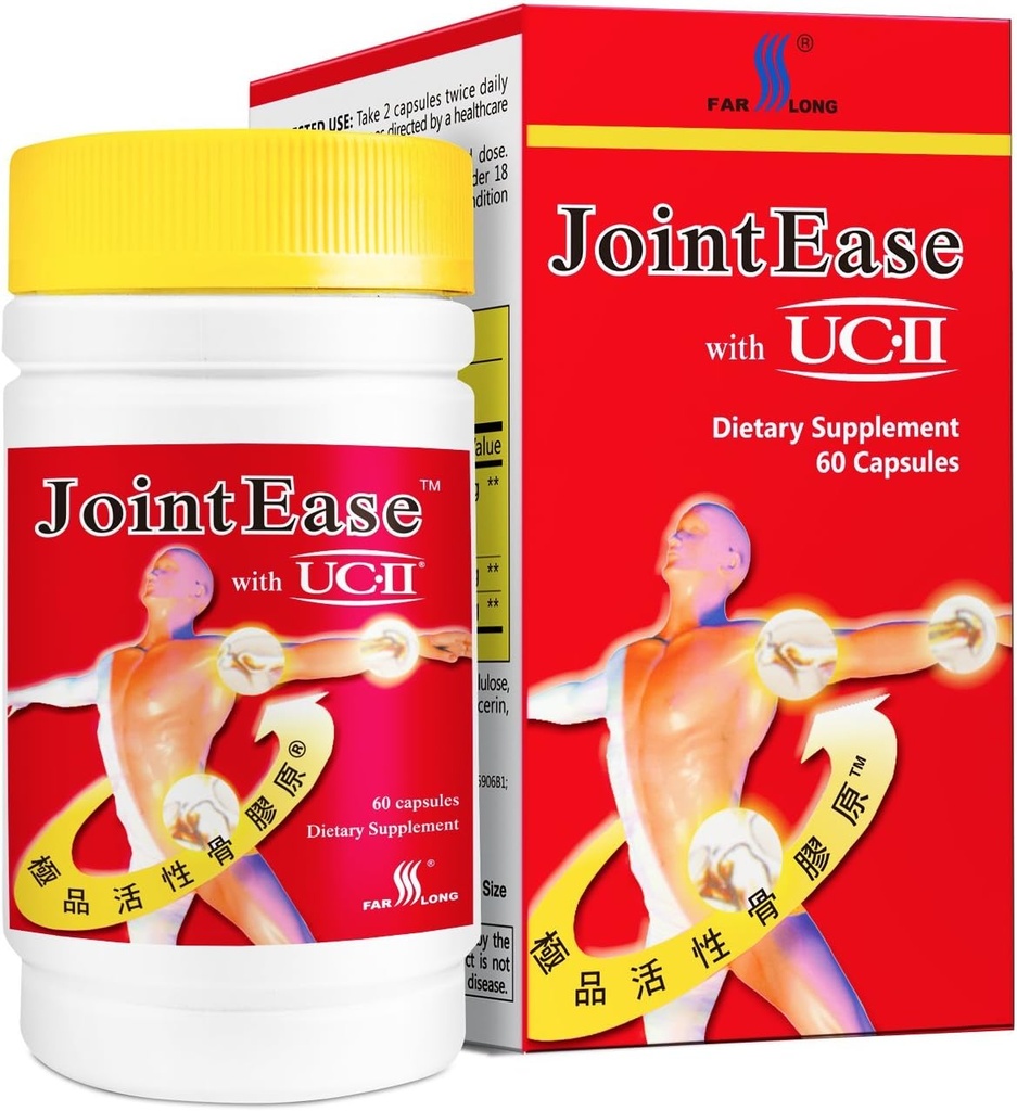 FARLONG JointEase με UC- II, Μη μετουσιωμένο κολλαγόνο τύπου ΙΙ, Υδροχλωρική γλυκοζαμίνη, Θειική χονδροϊτίνη, Κοινό Συμπλήρωμα Διαιτητικής 