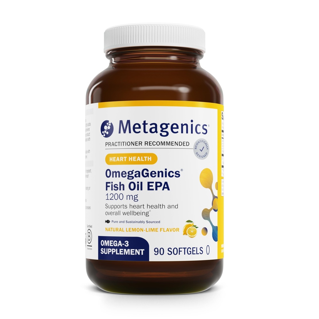 Μεταγονική OmegaGenics Fish Oil EPA 1200 - Omega-3 Fish Oil Συμπλήρωμα - για την υγεία της καρδιάς και του ανοσοποιητικού συστήματος * - 90 Softgels