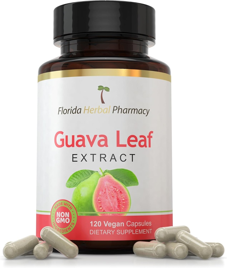 Florida Herbal Pharmacy, Guava Leaf Extract Supplement Κάψουλες 10:1 (120 Κάψουλες) 500 mg ανά Καψάκιο, 1000 mg Serving