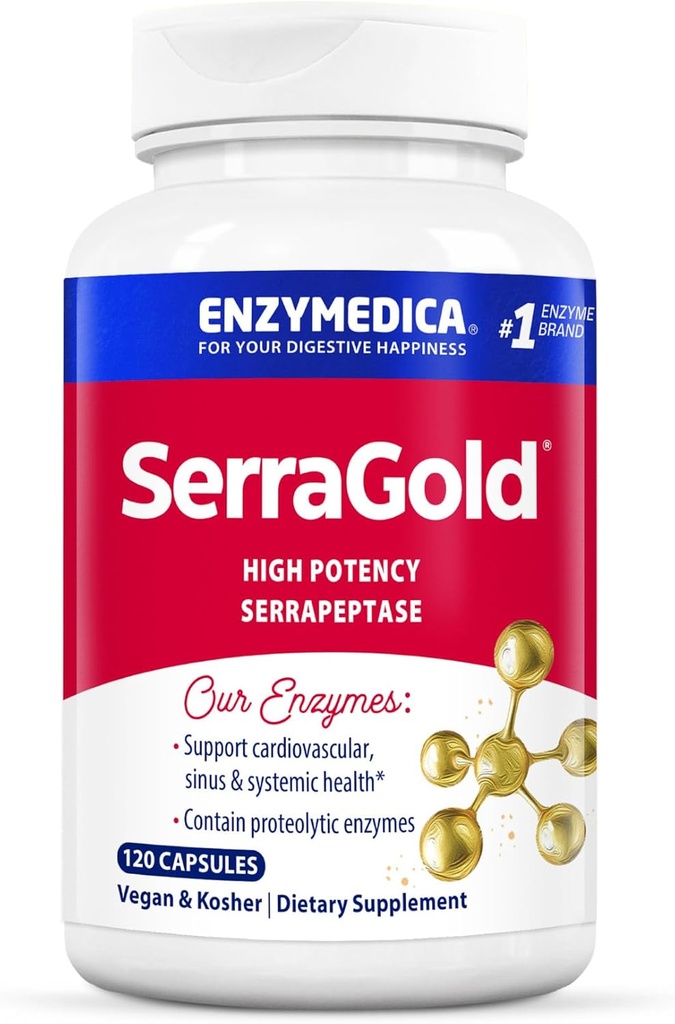 Enzymedica, SerraGold, Υποστηρίζει την αποκατάσταση, ανοσοποιητικό και καρδιαγγειακό σύστημα, φυσικό συμπλήρωμα, 120 Count (FFP)