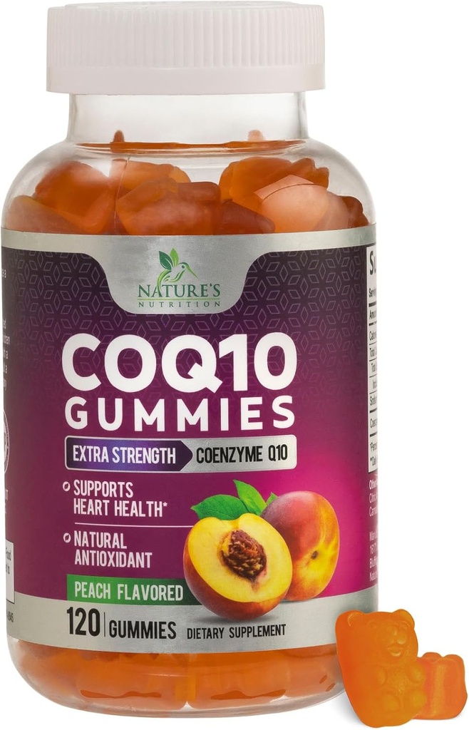 CoQ10 Gummies 100mg - 3X Δύναμη, Υψηλή Απορρόφηση, Αντιοξειδωτικό συμπλήρωμα για την υποστήριξη της καρδιάς και την παραγωγή ενέργειας, Ultra Coenzyme Q10 Βιταμίνες, Coq 10 συμπληρώματα, μη-GMO - 120 CoQ10 Gummies