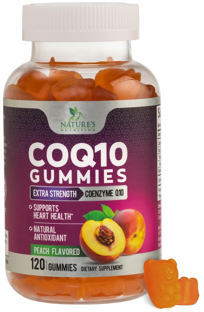 CoQ10 Gummies 100mg - 3X Δύναμη, Υψηλή Απορρόφηση, Αντιοξειδωτικό συμπλήρωμα για την υποστήριξη της καρδιάς και την παραγωγή ενέργειας, Ultra Coenzyme Q10 Βιταμίνες, Coq 10 συμπληρώματα, μη-GMO - 120 CoQ10 Gummies
