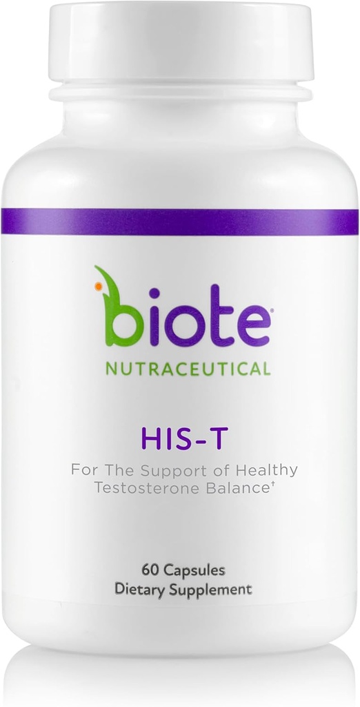 Biote Nutraceuticals - HIS-T - Υγιής υποστήριξη ισορροπίας τεστοστερόνης για τους άνδρες (60 κάψουλες)