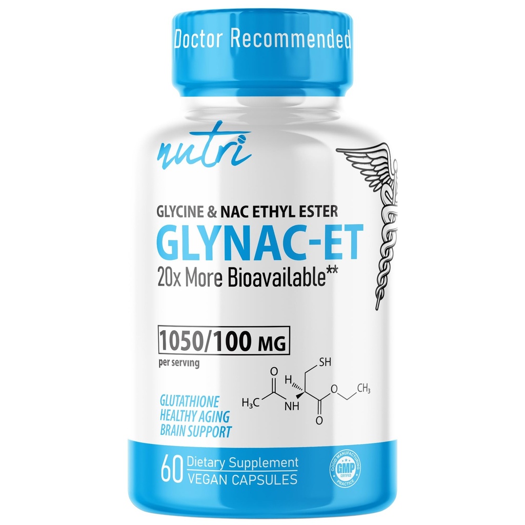 Συμπλήρωμα N-Acetyl Cysteine Ethyl Ester - 20x More Bioδιαθέσιμο - Γλυκίνη & N-Acetylcysteine Ethyl Ester Anti Aging Supplement, Boost Glutathionone, 60 Κάψουλες - Nutri - 3ο Μέρος Δοκιμασμένο
