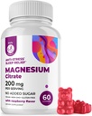 DR. MORITZ Magnesium Citrate Gummies for Adults - Sugar-Free Calm Magnesium Gummies - Υποστηρίζει μια υγιή αντίδραση στρες - Βατόμουρο Γεύση - Μη-GMO, 200 mg (60 Count)