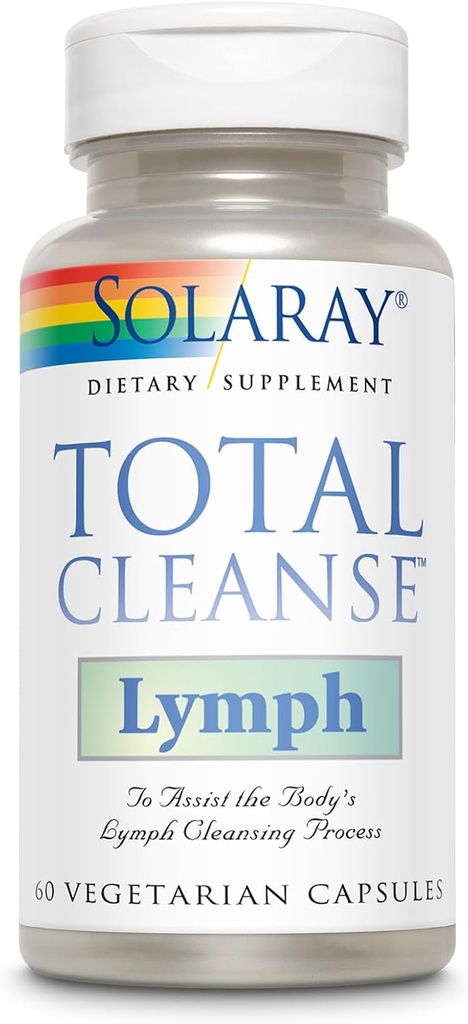 SOLARAY Total Cleanse Lymph - Βότανο Wellness Complex - Ρίζα τζίντζερ, Echinacea, Yerba Mate, Burdock Root, Red Clover, Gotu Kola και Horse Chestnut Συμπλήρωμα, 60 ημέρες εγγύηση, 60 VegCaps, 30 εξυπηρετούν