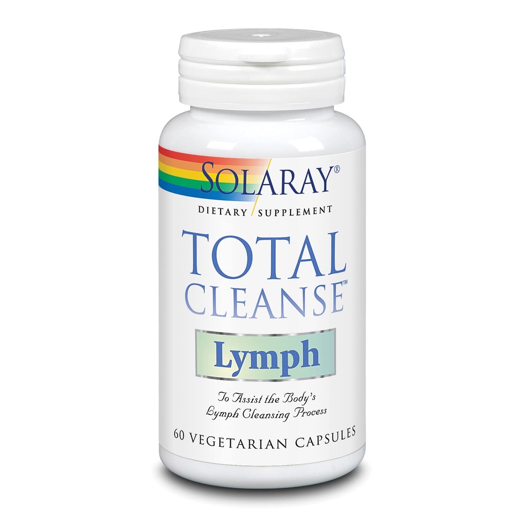 SOLARAY Total Cleanse Lymph - Herbal Wellness Complex - Ginger Root, Echinacea, Yerba Mate, Burdock Root, Red Clover, Gotu Kola and Horse Chestnut Supplement, 60-Day Guarantee, 60 VegCaps, 30 Servings