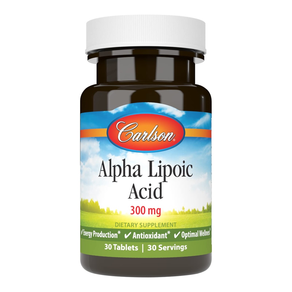 Carlson - Alpha Lipoic Acid, 300 mg, Energy Production, Universal Antioxidant, 30 δισκία