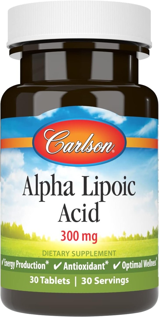 Carlson - Alpha Lipoic Acid, 300 mg, Energy Production, Universal Antioxidant, 30 δισκία