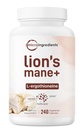 Μικρά συστατικά Κάψουλες συμπλήρωμα Lions Mane, 240 κάψουλες Veggie με L-Εργοθειονεΐνη, 4 μήνες προσφοράς 