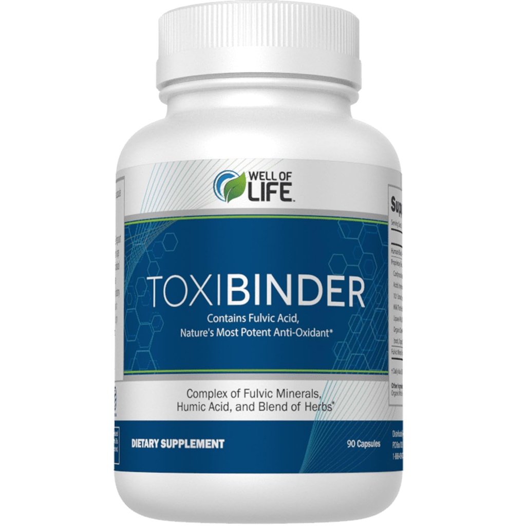 Well of Life Revitalize with Our Detox & Repair Complex ToxiBinder 90Vcaps, Vegan, Μη-GMO Blend Humic & Fulvic Acids for Enhanced Energy, Better Gut & Joint Health, Hydration and Superior Nutrient