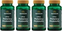 Swanson Ultra Potency Probiotic Digestive Health Immune System Support 66 Billion CFU Prebiotic NutraFlora scFOS 60 DRcaps Veggie Caps (Κάψουλες) (4 Συσκευασία)