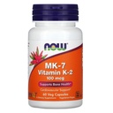 Τώρα Τρόφιμα Βιταμίνη K-2 (MK7) Κάψουλες Veg, 100 mcg, 60 Count, Pack of 2