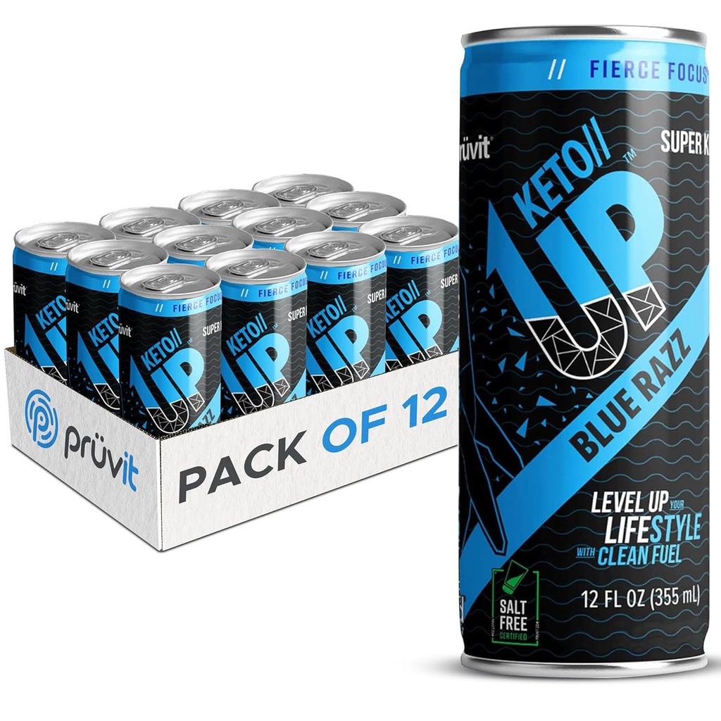 The Blue Razz Keto//Up® Drink – Ready-to-Drink Ketones for Focus for Men and Women - 12 pack