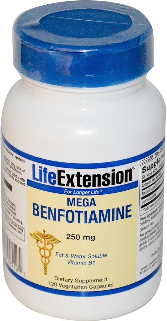Επέκταση ζωής Mega Benfotiamine, 120 vcaps 250 mg