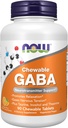 NOW Foods Supplements, GABA (Gamma-Aminobutyric Acid), Neurotransmitter Support*, Orange Flavor, 90 Chewables