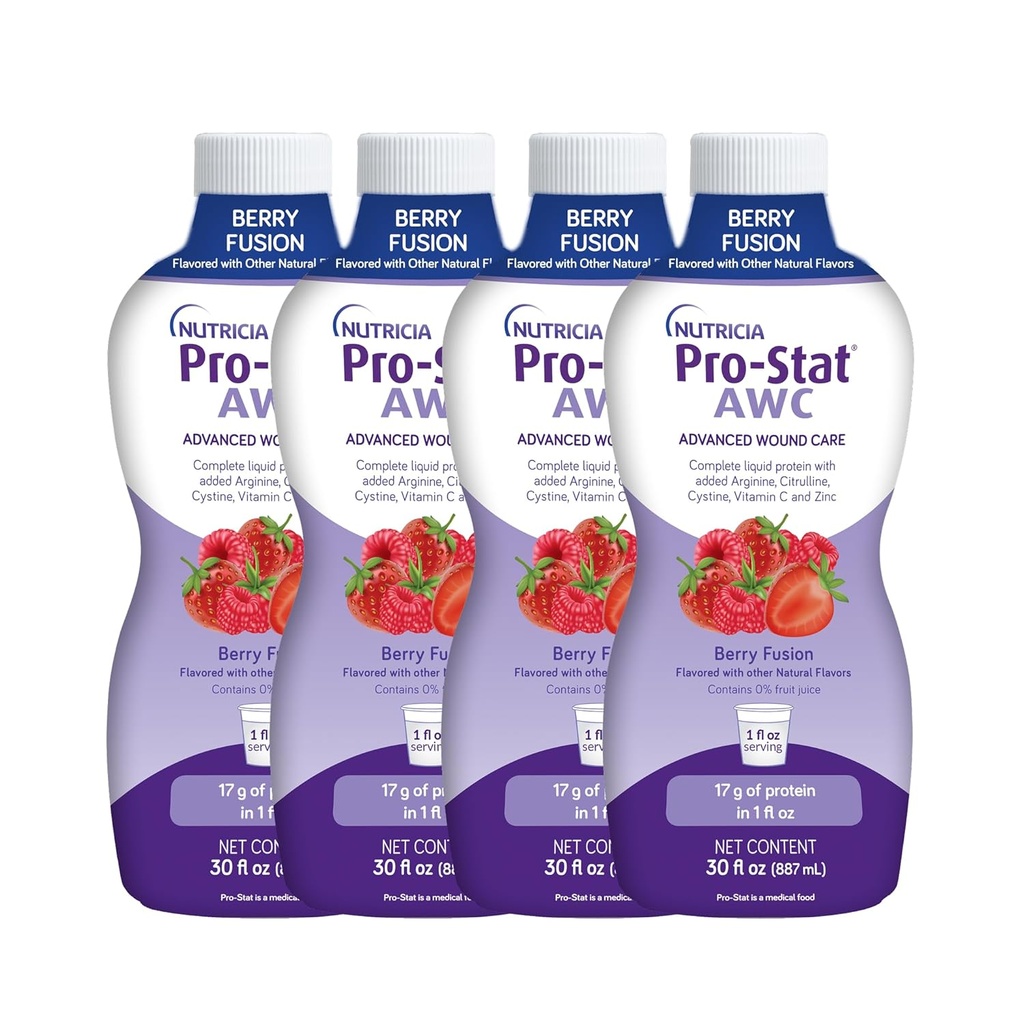 Pro-Stat Advanced Wound Care (AWC), Συμπυκνωμένη Liquid Protein Medical Food - Berry Fusion Flavor, 30 Fl Oz φιάλη (Υπόθεση του 4)