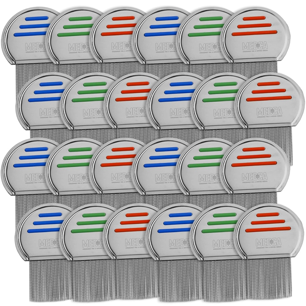 Ψείρες Comb - (Pack of 24) Head Lice Treatment που είναι μεμονωμένα συσκευασμένο Professional Ανοξείδωτο ατσάλι Louse και Nit Combs αφαιρεί αυγά με Στρογγυλές Συμβουλές για Άνεση