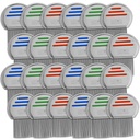 Ψείρες Comb - (Pack of 24) Head Lice Treatment που είναι μεμονωμένα συσκευασμένο Professional Ανοξείδωτο ατσάλι Louse και Nit Combs αφαιρεί αυγά με Στρογγυλές Συμβουλές για Άνεση
