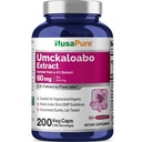 NusaPure Umckaloabo Capsules, 60 mg, 200 Veg Capsules (Non-GMO, Vegan)
