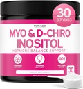Myo-Inositol & D-Chiro Inositol Supplement Powder (2050mg Per Serving Ideal 40:1 Ratio Myo Inositol,30 Day Supply) For Hormone Balance for Women & Ovarian Health - Third Party Tested, Vegan & USA Made