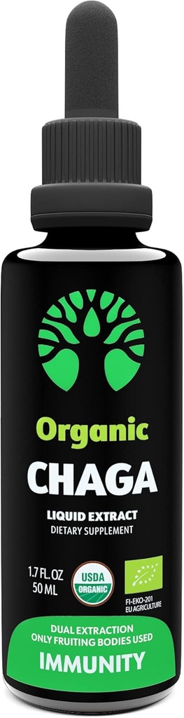 LOOV Organic Chaga Βάμμα – 50 Υπηρεσίες – Καρπωτικά Σώματα Μόνο – Αντιοξειδωτική & Ανοσολογική Υποστήριξη