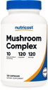 Nutricost Mushroom Complex Supplement, 120 Capsules for 120 Servings per Bottle - 10 Mushroom Blend (Includes Reishi, Maitake, Shiitake, Lion's Mane, and More) - Non-GMO and Gluten Free