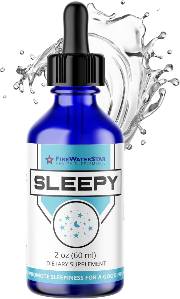 FWS Sleepy - Liquid Melatonin with Magnesium, L-Theanine - Natural Sleep Aid - Fast Acting Liquid Drops - Helps You Get to Sleep and Stay Asleep for a Good Night's Rest - Adults, Teens, Kids