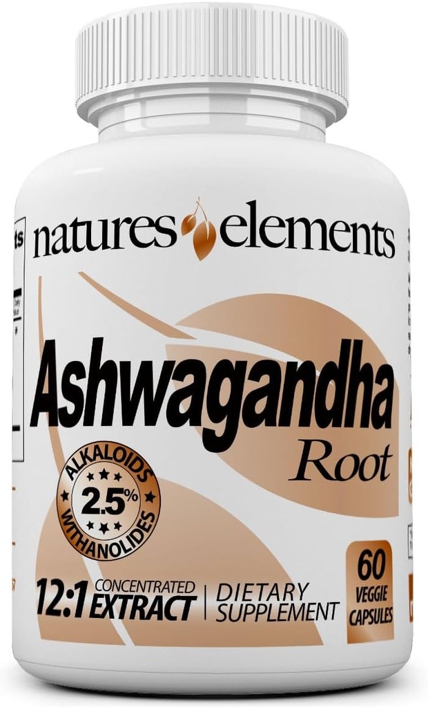 Ashwagandha Root – 12:1 Extract – 1000mg ανά υπηρεσία – 2,5% Withanolides & Alkaloids – 60 Veggie Caps – Στρες & Ενεργειακή Υποστήριξη – Μη ΓΤΟ