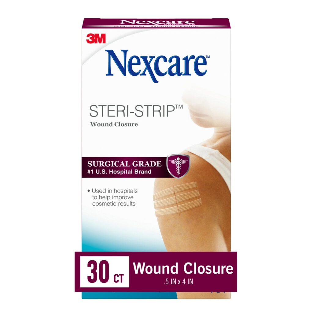 Nexcare Steri-Strip Λήξη του τραύματος, Αναπνεόμενες Λωρίδες Κρατήστε Μικρά Πληγώματα Στερεά Κλειστά, Μεγάλη Μετά Afterμματα ή Συρραφή - 30 Λήψεις Πληγών