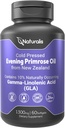 Naturalis Evening Primrose Oil (1300mg) | 100% Natural from New Zealand | Non-GMO, Soy & Gluten Free, Zero Filler | 60 Softgels