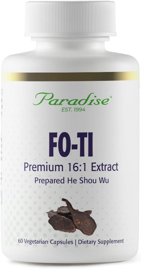 Paradise Herbs Fo-Ti He Shou Wu Root Extract, Premium 16:1 Extract για την υγεία των μαλλιών και του δέρματος, χωρίς γλουτένη, 60 κάψουλες χορτοφάγων