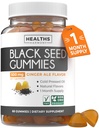 Μαύρο έλαιο σπόρων Gummies - φυσικό Ginger Ale Flavor (Non-GMO & Vegan) Ψυχρό-Pressed Nigella Sativa Παραγωγή καθαρό μαύρο έλαιο κύμινου - 500mg ανά 2 Gummy Σερβίρισμα