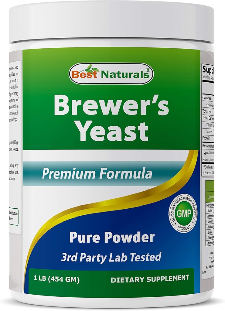 Best Naturals 100% Αμιγής Ζυθοποιεία Ζύμες σε σκόνη - 16 oz - Υποστήριξη για την αύξηση της προσφοράς γάλακτος μαστού Κατά τη διάρκεια του θηλασμού, Γαλουχία, Digestive Health