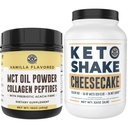 Απόδοση αριστερά ακτής Keto MCT Σκόνη + Collagen και Keto Cheesecake Αντικατάσταση γεύματος