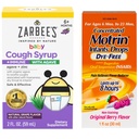 Motrin και Zarbee’s Essentials for Infants Infants' Concented Liquid Medicine Drops with Ibuprofen and Zarbee's Baby Coughⱡ Σιρόπι + Ανοσοποιητικό με Organic Agave + Ψευδάργυρος