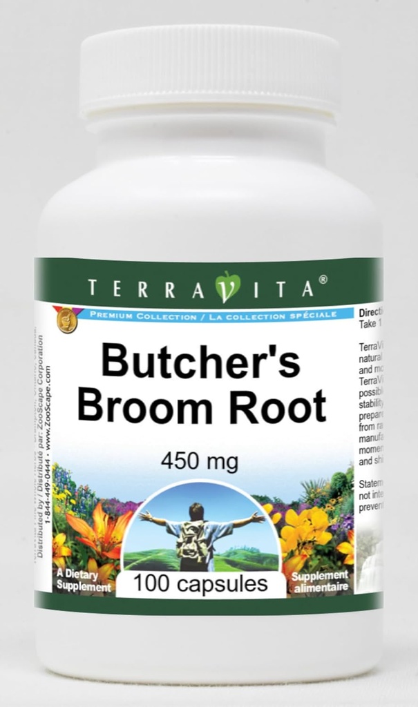 Butcher's Broom Root - 450 mg (100 κάψουλες, ZIN: 510880) - 3 συσκευασίες